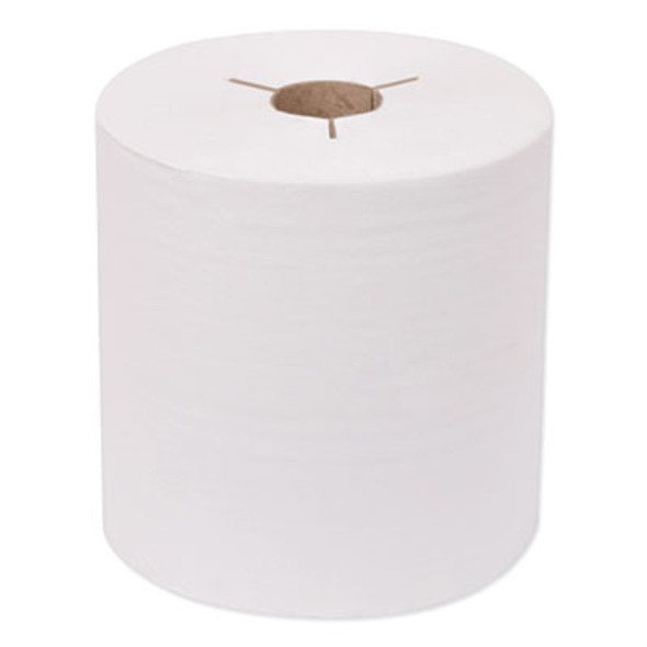 Universal Hand Towel Roll, Notched, 1-Ply, 7.5" x 630 Ft, White, 6 Rolls/Carton