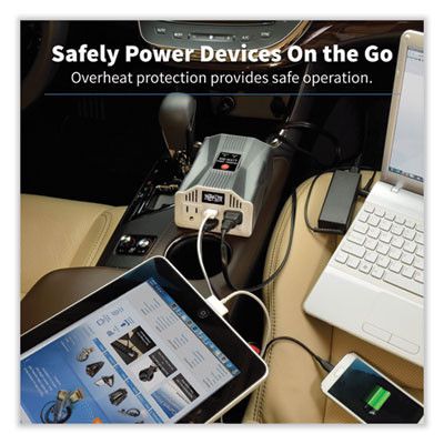 Powerverter Ultra-Compact Car Inverter, 400 W, Two Ac Outlets/Two Usb Ports, 3.1 A