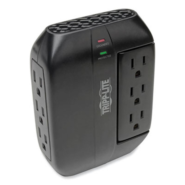 Swivel6 Six-Outlet, Direct Plug-In Surge Suppressor, 6 Ac Outlets, 1,500 J, Black