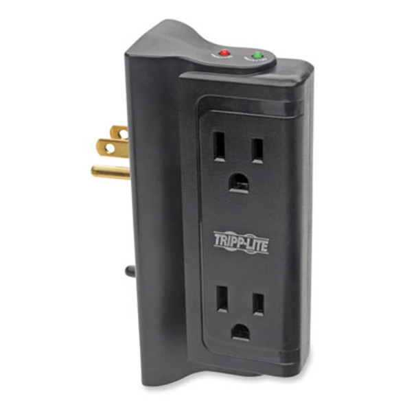 Protect It! Four-Outlet Direct Plug-In Surge Suppressor , 4 Ac Outlets, 720 J, Black