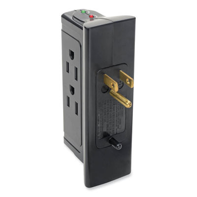 Protect It! Four-Outlet Direct Plug-In Surge Suppressor , 4 Ac Outlets, 720 J, Black