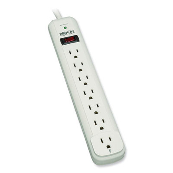 Protect It! Surge Suppressor, 7 Ac Outlets, 12 Ft Cord, 1,080 J, Light Gray