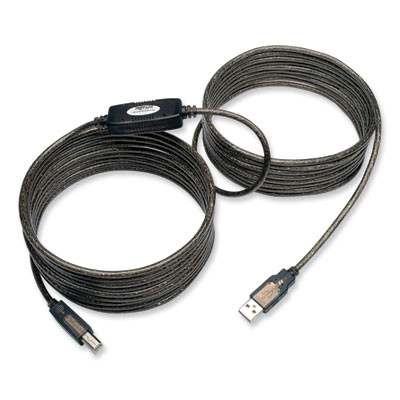 Usb 2.0 Active Repeater Cable, A To B (M/M), 25 Ft, Black