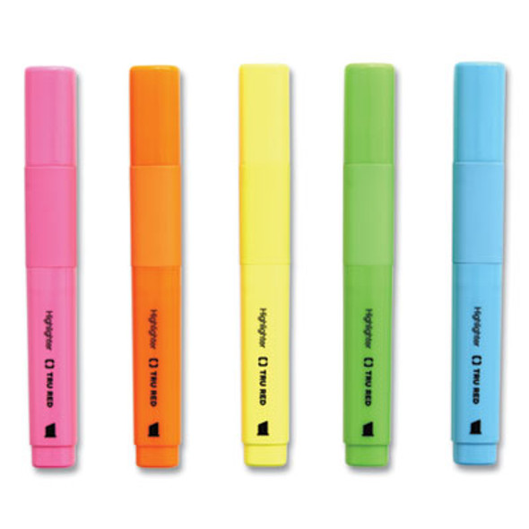 Pen Style Chisel Tip Highlighter, Assorted Ink Colors, Chisel Tip, Assorted Barrel Colors, 12/Pack