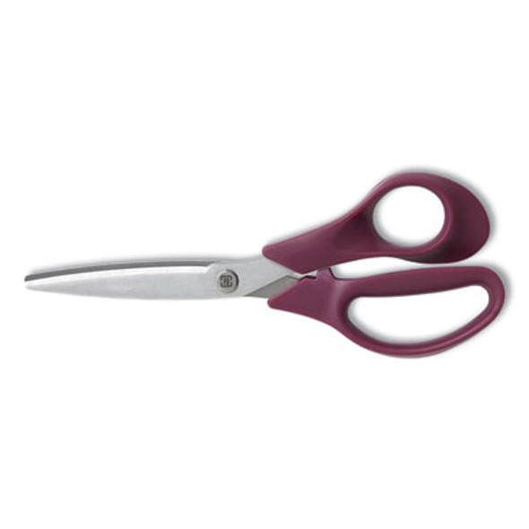 Stainless Steel Scissors, 8" Long, 3.58" Cut Length, Straight Purple Handle