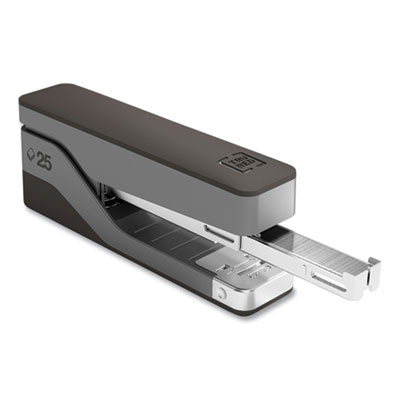 Desktop Aluminum  Half Strip Stapler, 25-Sheet Capacity, Gray/Black