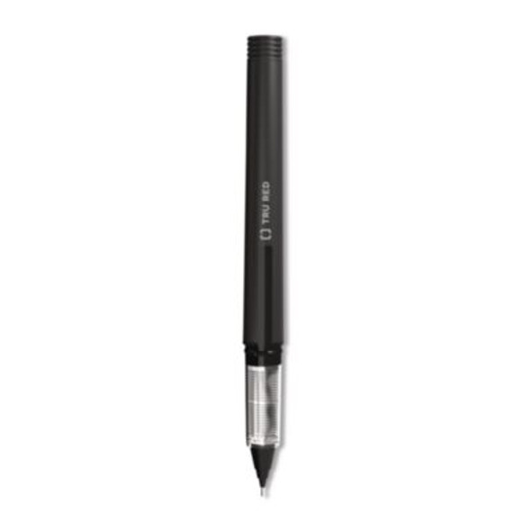 Rollerball Pen, Stick, Fine 0.5Mm, Black Ink, Black/Clear Barrel, Dozen