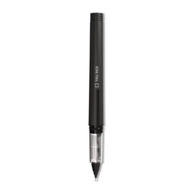 Rollerball Pen, Stick, Fine 0.5Mm, Black Ink, Black/Clear Barrel, Dozen