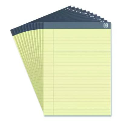 Notepads, Wide/Legal Rule, (50) Canary 8.5 x 11 Sheets, 12/Pack