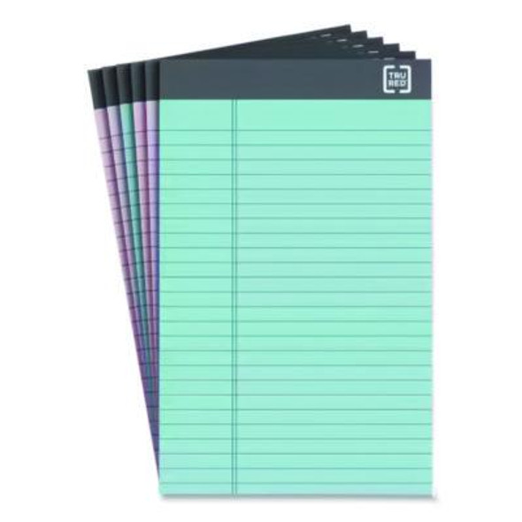 Notepads, Narrow Rule, 50 Assorted Pastel-Color 5 X 8 Sheets, 6/Pack