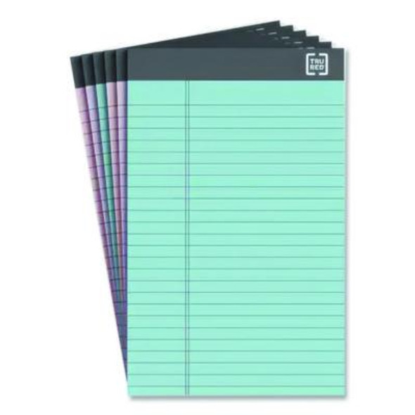 Notepads, Narrow Rule, (50) Assorted Pastel Color 5 x 8 Sheets, 6/Pack