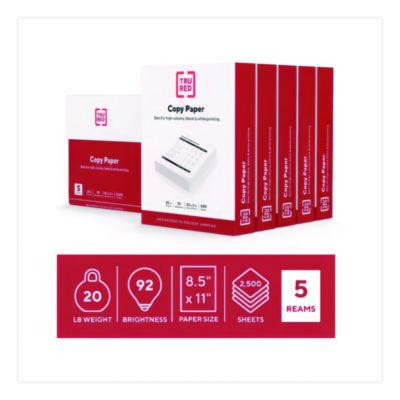 Printer Paper, 92 Bright, 20 Lb Bond Weight, 8.5 x 11, 500 Sheets/Ream, 5 Reams/Carton