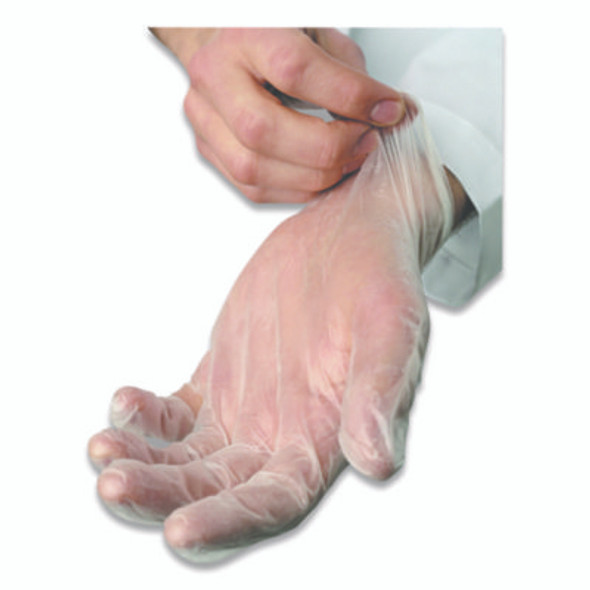 V5101 Series Latex-Free Lightly Powdered Vinyl Gloves, Small, 3 Mil Thick, 9" Long, Clear, 100/Box
