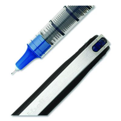 Vision Rollerball Pen, Stick, Micro 0.5 Mm, Blue Ink, Black/Blue/Clear Barrel, 12/Pack
