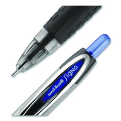 Signo 207 Needle Point Gel Pen, Retractable, Medium 0.7 Mm, Blue Ink, Clear/Black/Blue Barrel, Dozen