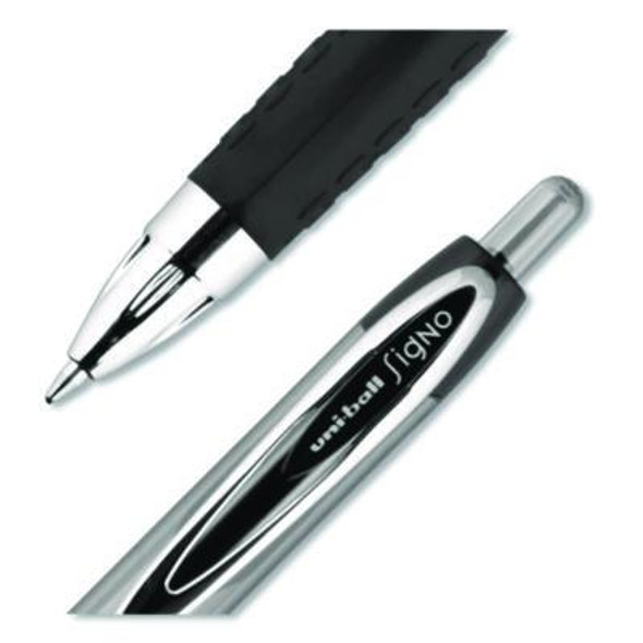 Signo 207 Gel Pen, Retractable, Medium 0.7 Mm, Black Ink, Clear/Black Barrel, 8/Pack