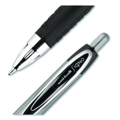 Signo 207 Gel Pen, Retractable, Medium 0.7 Mm, Black Ink, Clear/Black Barrel, 8/Pack