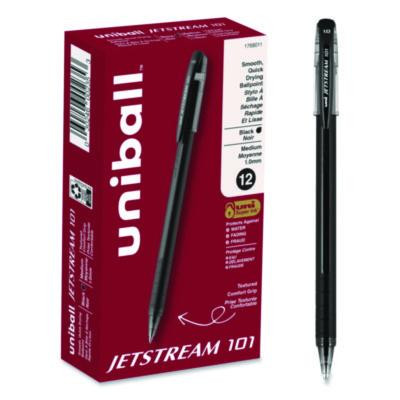 Jetstream 101 Hybrid Gel Pen, Stick, Bold 1 Mm, Black Ink, Black Barrel, Dozen