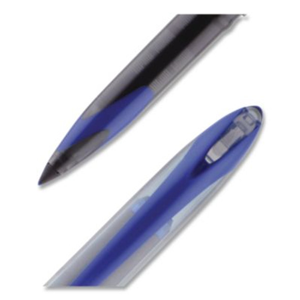 Air Porous Gel Pen, Stick, Medium 0.7 Mm, Blue Ink, Black/Blue Barrel, 3/Pack