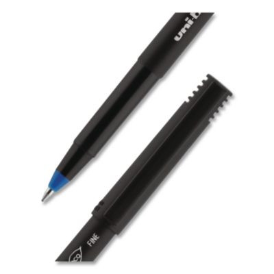 Onyx Rollerball Pen, Stick, Fine 0.7 Mm, Blue Ink, Black/Blue Barrel, 72/Pack