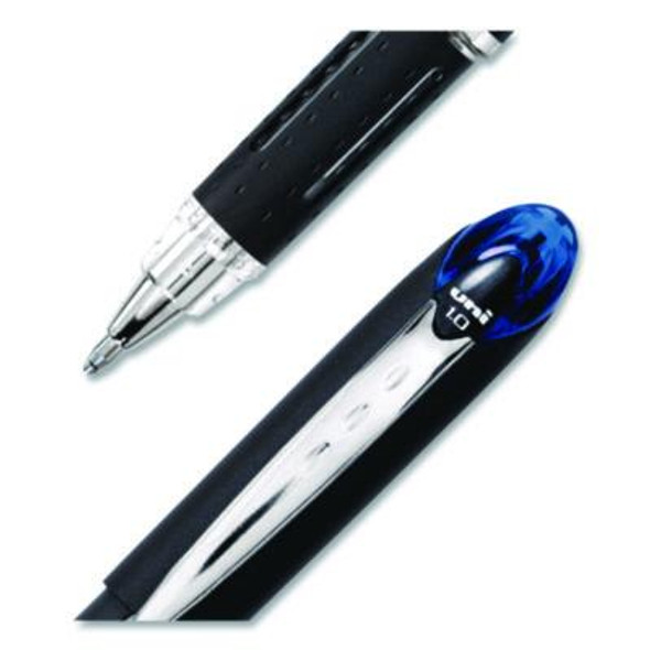 Jetstream Hybrid Gel Pen, Stick, Bold 1 Mm, Blue Ink, Black/Silver/Blue Barrel