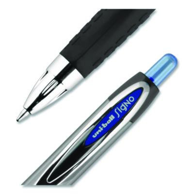 Signo 207 Gel Pen, Retractable, Medium 0.7 Mm, Blue Ink, Smoke/Black/Blue Barrel, Dozen