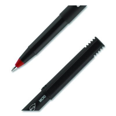 Onyx Rollerball Pen, Stick, Micro 0.5 Mm, Red Ink, Black/Red Barrel, Dozen
