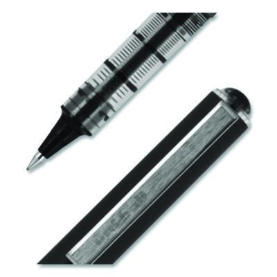 Vision Rollerball Pen, Stick, Micro 0.5 Mm, Black Ink, Gray/Black/Clear Barrel, Dozen