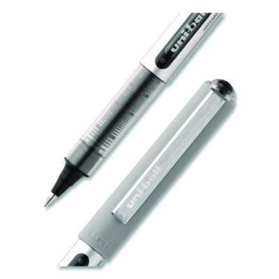 Vision Rollerball Pen, Stick, Fine 0.7 Mm, Black Ink, Silver/Black/Clear Barrel, Dozen