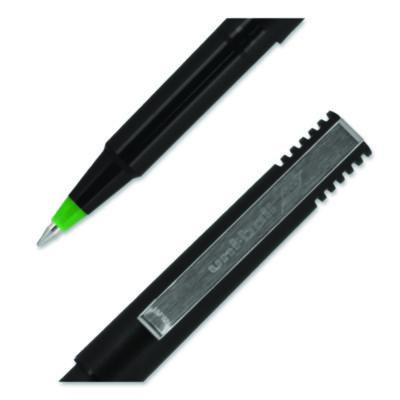 Rollerball Pen, Stick, Micro 0.5 Mm, Green Ink, Black/Green Barrel, Dozen