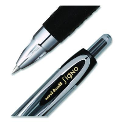 Signo 207 Gel Pen, Retractable, Fine 0.5 Mm, Black Ink, Smoke/Black Barrel, Dozen
