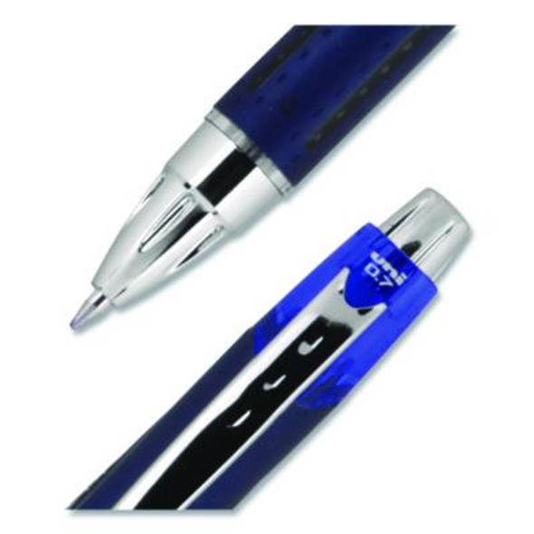 Jetstream Hybrid Gel Pen, Retractable, Fine 0.7 Mm, Blue Ink, Blue/Silver Barrel