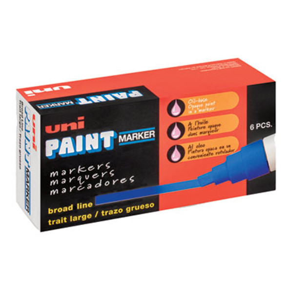 Permanent Marker, Broad Chisel Tip, Blue