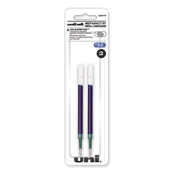 207 Impact Rt Gel Retractable Pen Refills, Bold 1 Mm Conical Tip, Blue Ink, 2/Pack