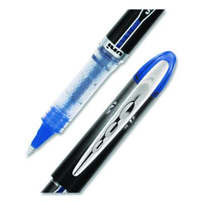 Vision Elite Rollerball Pen, Stick, Micro 0.5 Mm, Blue Ink, Black/Blue/Clear Barrel