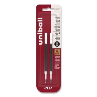Refill For Signo Gel 207 Pens, Medium 0.7 Mm Conical Tip, Black Ink, 2/Pack