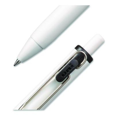 Unione Gel Pen, Retractable, Medium 0.7 Mm, Black Ink, White/Black Barrel, Dozen