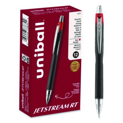 Jetstream Hybrid Gel Pen, Retractable, Bold 1 Mm, Red Ink, Black/Silver/Red Barrel