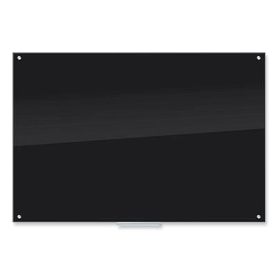 Black Glass Dry Erase Board, 72" x 48" (Actual Size: 70" x 47"), Black Surface