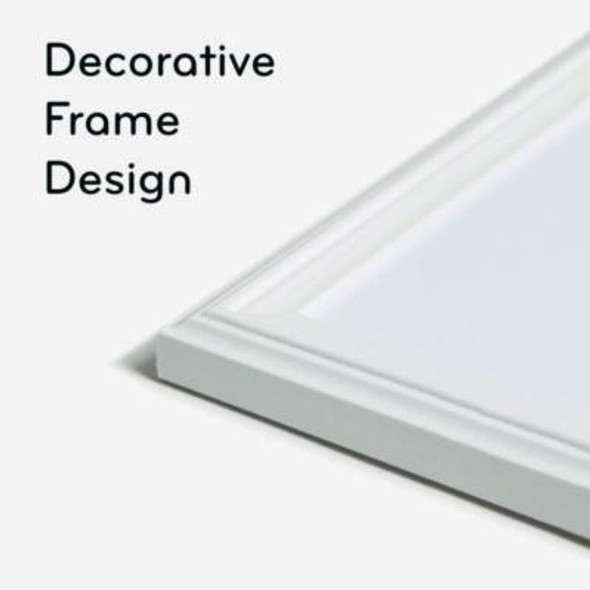 Magnetic Dry Erase Board With Decor Frame, 30" x 20", White Surface, White Wood Frame