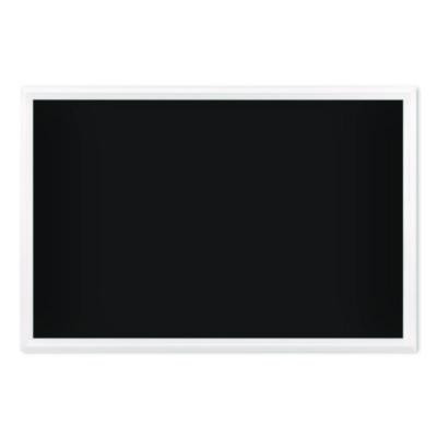 Magnetic Chalkboard With Decor Frame, 30" x 20", Black Surface, White Wood Frame