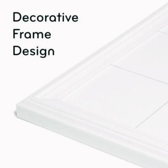 Magnetic Dry Erase Calendar With Decor Frame, Monthly Planning/Scheduling, 30" x 20", White Surface, White Wood Frame