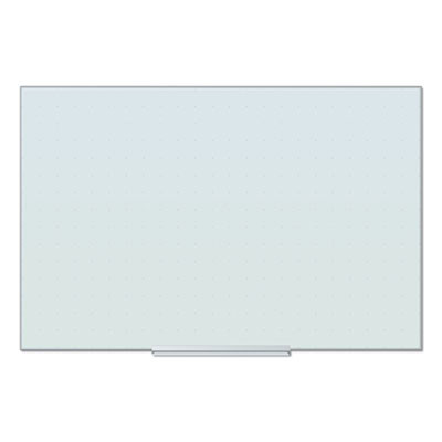 Floating Glass Ghost Grid Dry Erase Board, 36" x 24" (Actual Size: 35" x 23"), White Surface