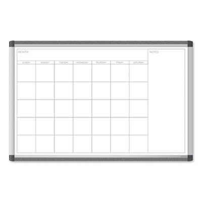 Pinit Magnetic Dry Erase Calendar, Monthly Planning/Scheduling, 36 x 24 (Actual Size: 35 x 23), White Surface, Aluminum Frame