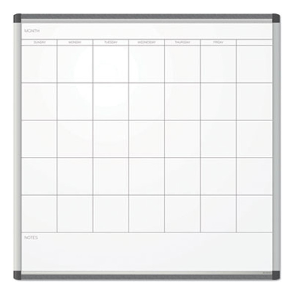 Pinit Magnetic Dry Erase Undated One Month Calendar, 35 x 35, White