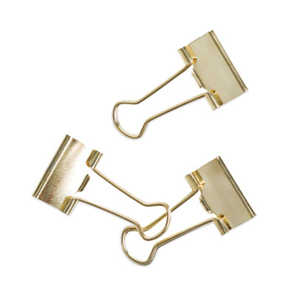 Binder Clips, Small, Gold, 72/Pack