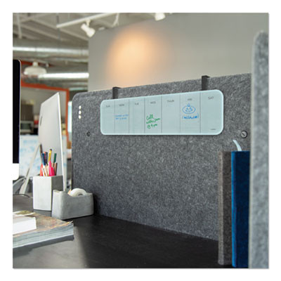 Cubicle Glass Dry Erase Board, Monthly Planning/Scheduling Calendar, 20" x 5.5", White Surface