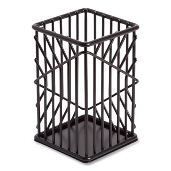 Vena Pencil Cup, 2.76"w x 2.76"d x 4.41"h, Black