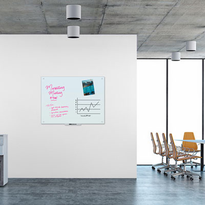 Magnetic Glass Dry Erase Board Value Pack, 48" x 36" (Actual Size: 47" x 35"), Frosted White Surface