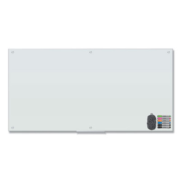 Magnetic Glass Dry Erase Board Value Pack, 70" x 35", Frosted White Surface